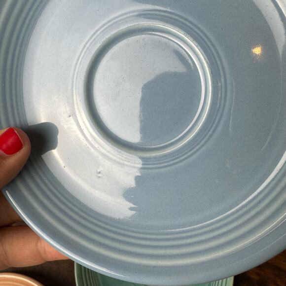 Fiesta FiestaWare Original Vintage & Post 1986 Set of 5 saucers Red Apricot Rose - Picture 4 of 13